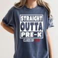 Straight Outta Pre-K Class Of 2018 Shirt Graduation Women's Comfort Colors T-Shirt Denim