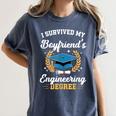I Survived My Boyfriend's Engineering Degree Graduation Women's Comfort Colors T-Shirt Denim