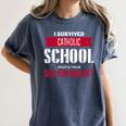 I Survived Catholic School Shirt Catholic Graduation Women's Comfort Colors T-Shirt Denim