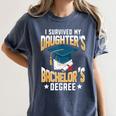 i Survived My Daughters Bachelor's Degree Graduation Gifts Women's Comfort Colors T-Shirt Denim