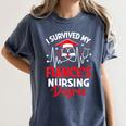 i Survived My Fiance's Nursing Degree Graduation Gifts Women's Comfort Colors T-Shirt Denim