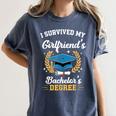 I Survived My Girlfriend's Bachelor's Degree Graduation Women's Comfort Colors T-Shirt Denim