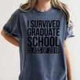 I Survived Graduate School Class Of 2018 Graduation Women's Comfort Colors T-Shirt Denim