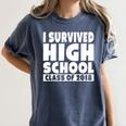 I Survived High School Class Of 2018 Graduation Women's Comfort Colors T-Shirt Denim