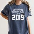 I Survived Home School Class Of 2019 Graduation t Shirt Women's Comfort Colors T-Shirt Denim