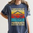 I Survived My Husband's Master's Degree Graduation Women's Comfort Colors T-Shirt Denim