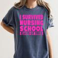 I Survived Nursing School Class Of 2018 Graduation Shirt Women's Comfort Colors T-Shirt Denim