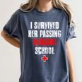 I Survived Her Passing Nursing School Graduation Women's Comfort Colors T-Shirt Denim