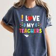 Teens Graduation I Heart My Teacher I Love My Teachers Women's Comfort Colors T-Shirt Denim