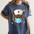 Tiger Nurse RN ER Nursing School Graduation Women's Comfort Colors T-Shirt Denim