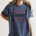Track Senior Night Track Senior 2025 Graduation 60 Women's Comfort Colors T-Shirt Denim