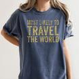 Travel Themed Graduation Tshirt Women's Comfort Colors T-Shirt Denim