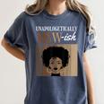 Unapologetically MSW-Ish Student Graduation Afro Women's Comfort Colors T-Shirt Denim