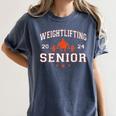 Weightlifting Senior 2024 Graduation Women's Comfort Colors T-Shirt Denim