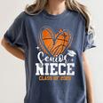 Women's Senior Niece Class Of 2026 Basketball Graduation Heart Women's Comfort Colors T-Shirt Denim