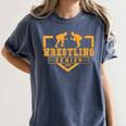 Wrestling Senior Night Wrestling Senior 2025 Graduation 17 Women's Comfort Colors T-Shirt Denim