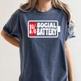 1 Social Battery Sarcastic Introverted Men Women Women's Comfort Colors T-Shirt Moss