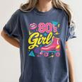 80's Girl Roller Skates Skating Eighties 1980s Nostalgia Women's Comfort Colors T-Shirt Moss