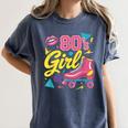 80's Girl Roller Skates Skating Eighties 1980s Nostalgia Women's Comfort Colors T-Shirt Moss