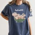 Awkward Turtle Upside Down Witty Comical Introvert Women's Comfort Colors T-Shirt Moss