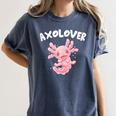 Axolovert Axolotl Humor Salamander Introvert Women's Comfort Colors T-Shirt Moss
