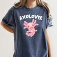 Axolovert Axolotl Humor Salamander Introvert Women's Comfort Colors T-Shirt Moss