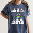 My Best Friend Lives In Heaven Pet Memorial In Memory Of Pet Women's Comfort Colors T-Shirt Moss