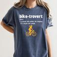 Bike-Trovert Bicycle Humor Definition Introvert Women's Comfort Colors T-Shirt Moss