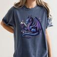 Book Lover Dragon Reading Cool Fantasy Women Girls Kids Men Women's Comfort Colors T-Shirt Moss