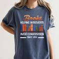 Books Helping Introverts Avoid Conversation Book Reading Women's Comfort Colors T-Shirt Moss