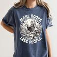 More Books Less People Introvert Skeleton Reading Women's Comfort Colors T-Shirt Moss