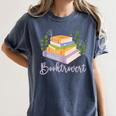Booktrovert Bookworm Introvert Bibliophile Booktrovert Women's Comfort Colors T-Shirt Moss
