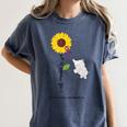 Caring Memory Elephant Sunflower Alzheimer Women's Comfort Colors T-Shirt Moss