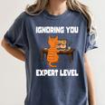 Cat Ignoring You Expert Level Orange Tabby Introvert Women's Comfort Colors T-Shirt Moss Cat Ignoring You Expert Level Orange Tabby Introvert Women's Comfort Colors T-Shirt Moss