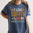 Coffee & Introvert Humor Tee Quote Cute Font Women's Comfort Colors T-Shirt Moss