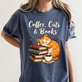 Coffee Cats & Books Lover For Women & Girls Coffee Women's Comfort Colors T-Shirt Moss