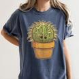 Cute Golden Barrel Cactus Introvert Distressed Women's Comfort Colors T-Shirt Moss Cute Golden Barrel Cactus Introvert Distressed Women's Comfort Colors T-Shirt Moss