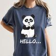 Cute Introvert Vibes – Panda Hello & Goodbye Women's Comfort Colors T-Shirt Moss