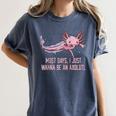 Most Days I Just Wanna Be An Axolotl Salamander Introvert Raglan Baseball Tee Women's Comfort Colors T-Shirt Moss