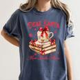 Dear Santa More Books Please Coquette Bow Books Christmas Women's Comfort Colors T-Shirt Moss