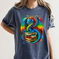 Dragon Reading Colorful Fantasy Book Lover Women's Comfort Colors T-Shirt Moss Dragon Reading Colorful Fantasy Book Lover Women's Comfort Colors T-Shirt Moss