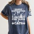 Easily Distracted By Fish Tanks And Cats Lover Introvert Women's Comfort Colors T-Shirt Moss Easily Distracted By Fish Tanks And Cats Lover Introvert Women's Comfort Colors T-Shirt Moss