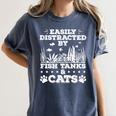 Easily Distracted By Fish Tanks And Cats Lover Introvert Women's Comfort Colors T-Shirt Moss