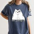 Ew People Introvert Sayings Sarcastic Cat Quote Women's Comfort Colors T-Shirt Moss