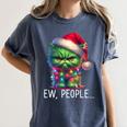 Ew People Meowy Cat Christmas Introvert Men Women Women's Comfort Colors T-Shirt Moss