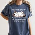 Felinetrovert Definition Cat Lover Introvert Humor Cats Women's Comfort Colors T-Shirt Moss