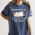 Felinetrovert Definition Cat Lover Introvert Humor Cats Women's Comfort Colors T-Shirt Moss