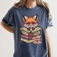 Fox Read Books Be Kind Stay Weird Reader Cute Nerd Bookworm Women's Comfort Colors T-Shirt Moss