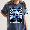 Frutiger Aero Aesthetic Tech Checkered Room Orb Sky Women's Comfort Colors T-Shirt Moss Frutiger Aero Aesthetic Tech Checkered Room Orb Sky Women's Comfort Colors T-Shirt Moss