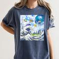 Frutiger Aero Aesthetic Tech Great Wave Of Kanagawa Fishes Women's Comfort Colors T-Shirt Moss Frutiger Aero Aesthetic Tech Great Wave Of Kanagawa Fishes Women's Comfort Colors T-Shirt Moss